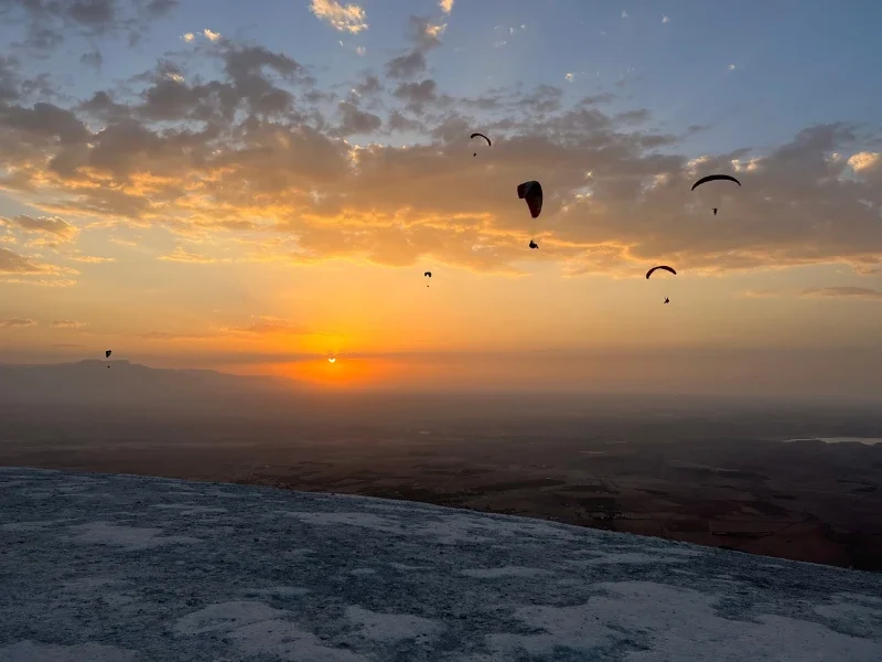 Atlas Mountains Glow at Dusk Dusk Paragliding above Atlas Mountains Morocco